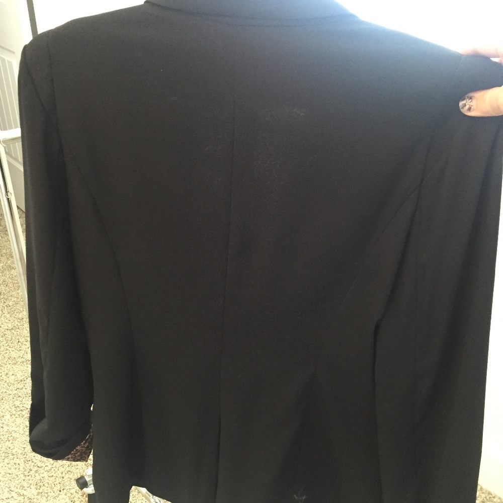 Black and leopard print dress jacket